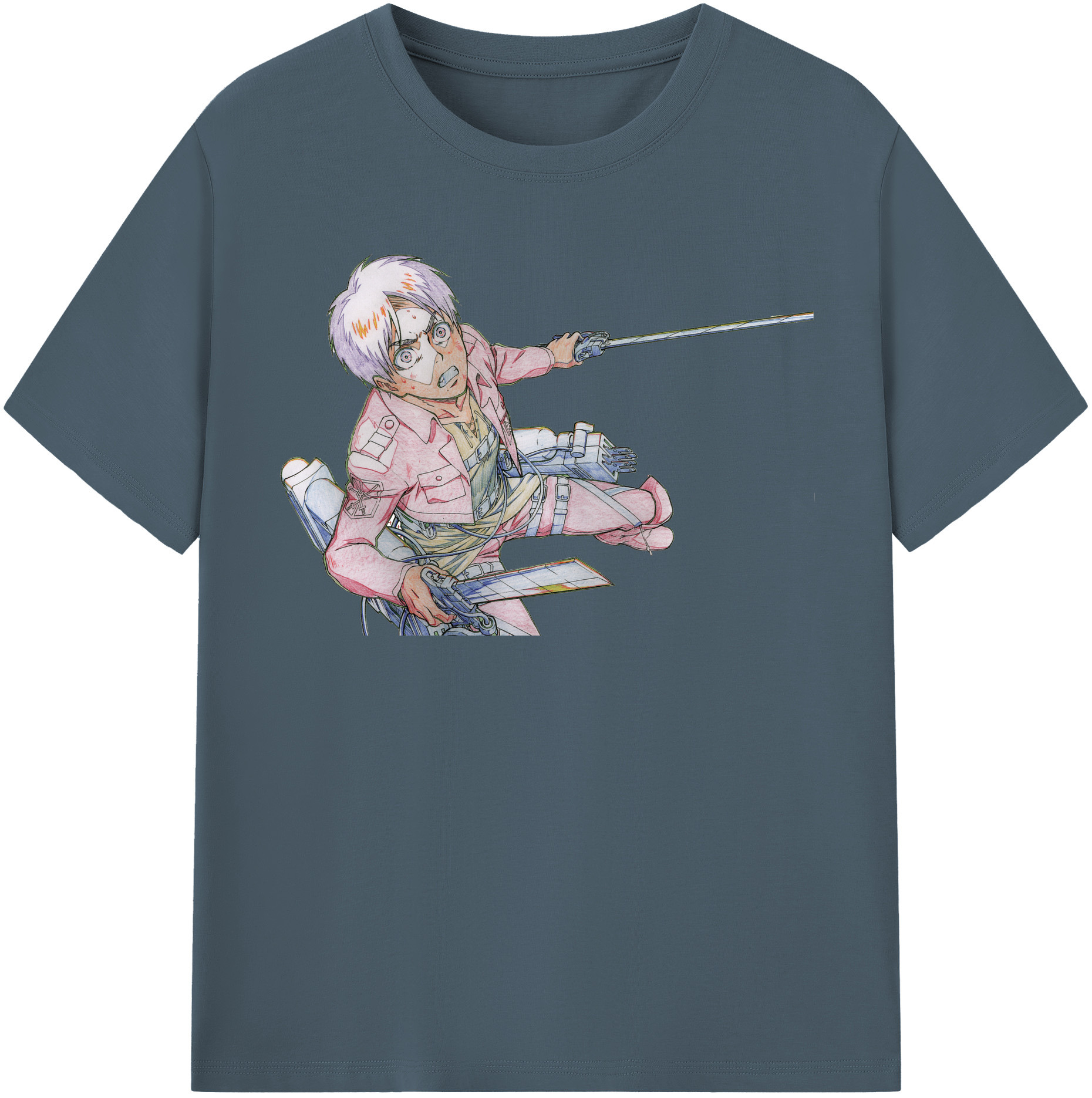 （画像用） 進撃の巨人 エレン･イェーガー Attack on Titan Eren Jäger 綿100％半袖Tシャツ（フロントプリント）